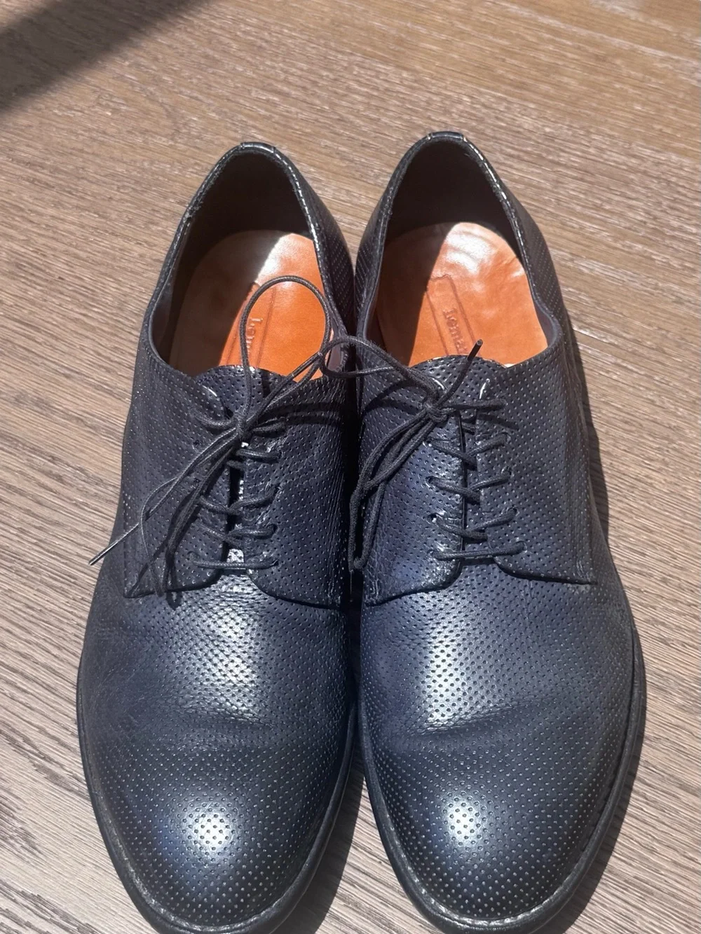 Classic handmade all leather  Perforated Derby Shoes size 10 or 10.5